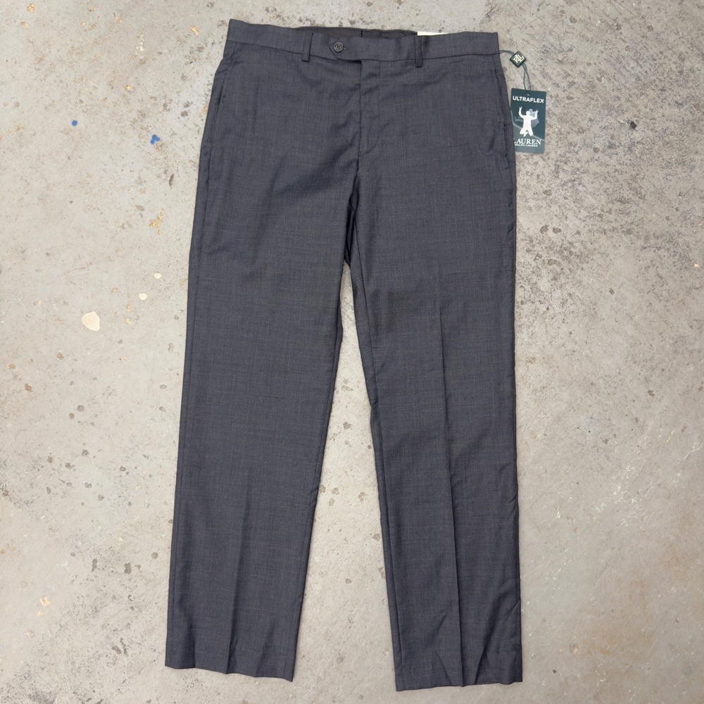 Lauren Ralph Lauren Mens Ultraflex Dress Pants Charcoal Gray Wool 33x30 Embry